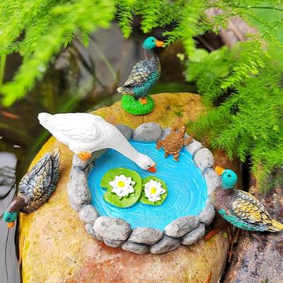 Mini Stagno di Loto Ornamento Paesaggistico in Miniatura – Roccioso Acquario Fai da Te Tavolo di Sabbia Decorazione Bonsai