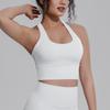 Solid Color Racer Shape Back Tight Breathable Sports Bra Running Fitness Yoga Wear Vest Top For Women