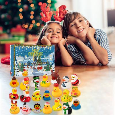 2024 Christmas Rubber Duck Advent Calendar 24 Days of Christmas Rubber Duck Set Toys for Kids and Toddlers Christmas Party Gifts
