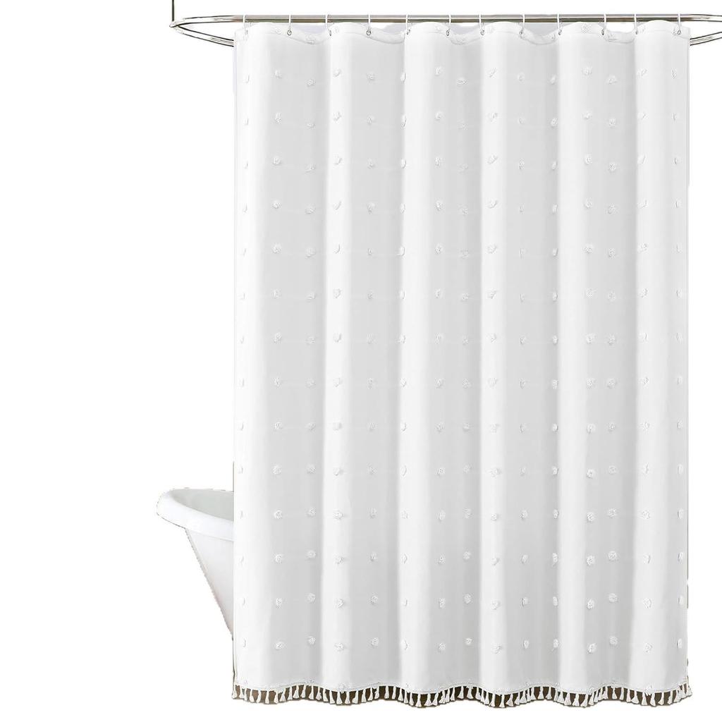 Hydrangea Floral Tassel Shower Curtain: Elegant Style for Home & Hotel Bathrooms