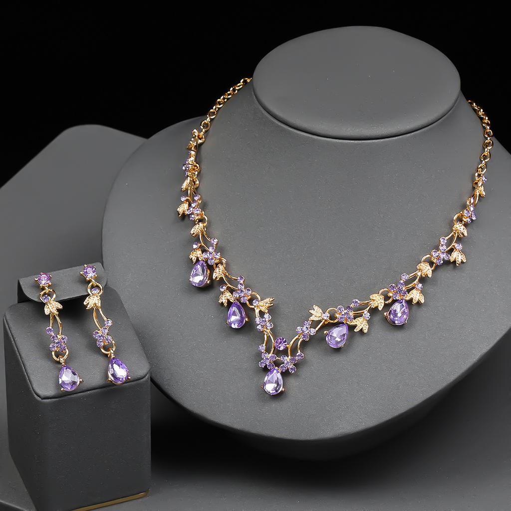 Bridal Necklace, Earrings Set, Female Crystal Jewelry, Wedding Accessories, Wedding Accessories, Dress Matching