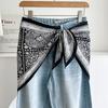 Satinseide Schal Ethnischer Stil Literarischer Stil Dreieckiger Taillenschal Gürtel Vielseitiges Accessoire Jeans Taillenaccessoire Taillenaccessoire