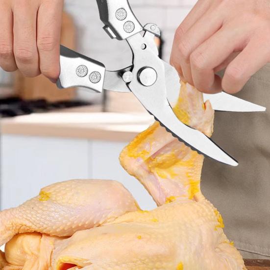 Heavy Duty Kitchen Scissors Poultry Scissors with Safety Lock Food Prep Scissors for Cutting Bones Scraping Fish Scales Cracking Nuts