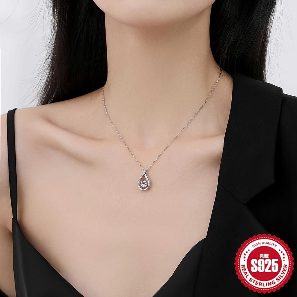sterling silver water drop pendant necklace - a dazzling fashion accessory
