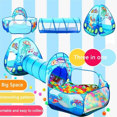 3 In 1 Baby Tent Playpen with Tunnel Children Ball Pool Large Portable Kids Tent Ball Pit Crawling Tunnel Kid Playground House