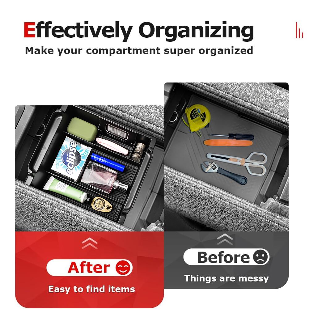 For Grand Highlander Toyota 2025 Center Console Tray Organizer Car Armrest Box Storage ABS Accessories Car Secondary Insert Box