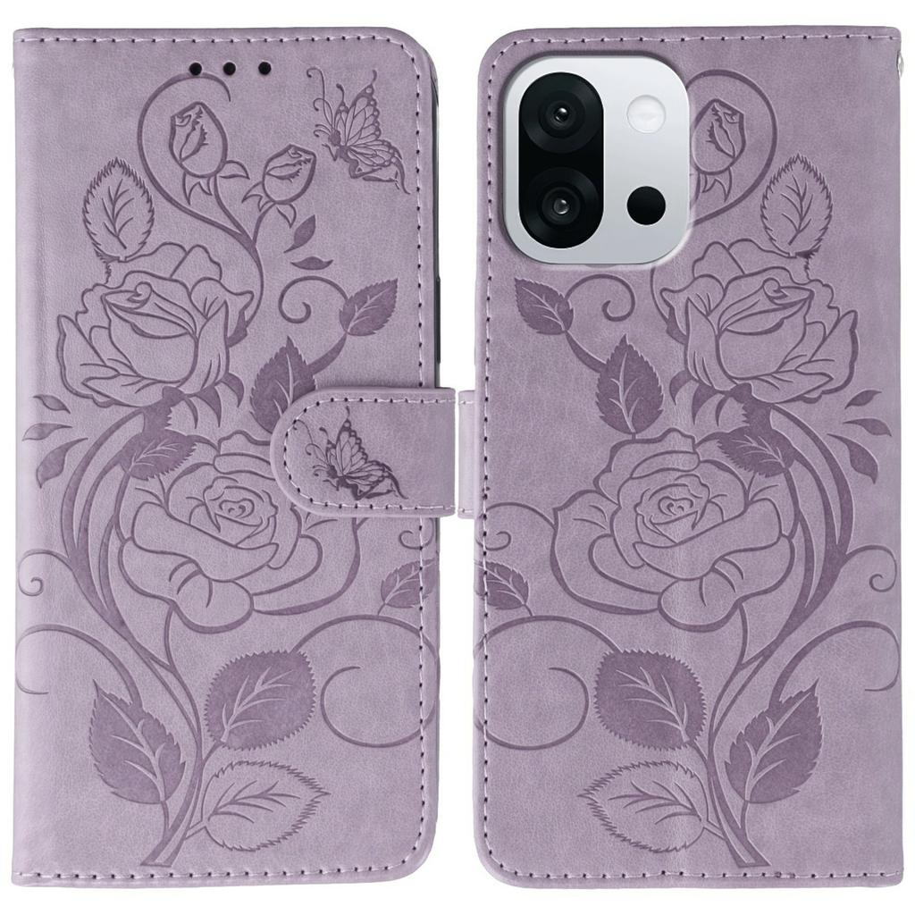 For OnePlus 13T 5G Case Wallet Stand Imprinted Rose Butterfly PU Leather Phone Cover