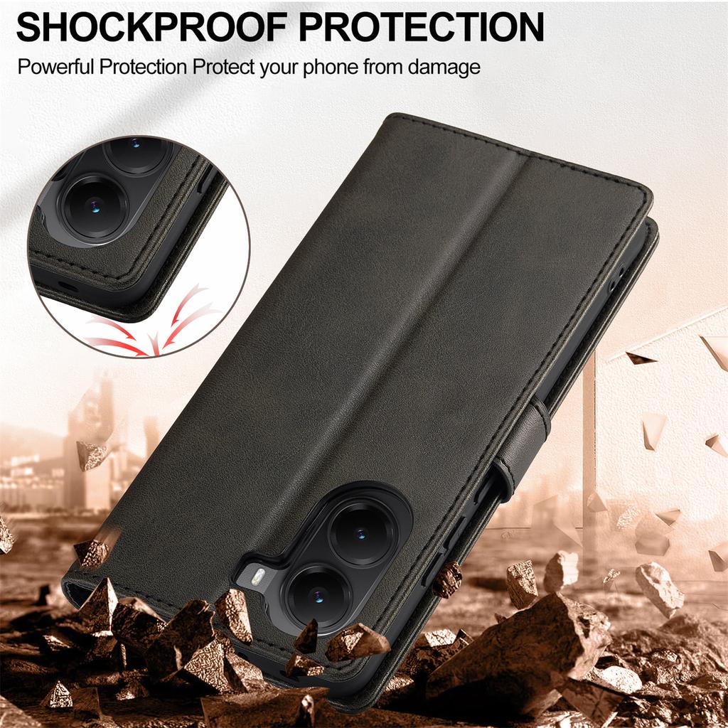 LC.IMEEKE For Xiaomi Poco X7 Pro 5G Case Calf Texture PU Leather Stand Wallet Phone Cover