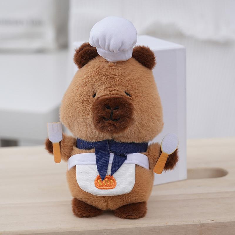 Capybara Keychain Whimsical Plush Toy With Chef Outfit Perfect For Cute Decor Home