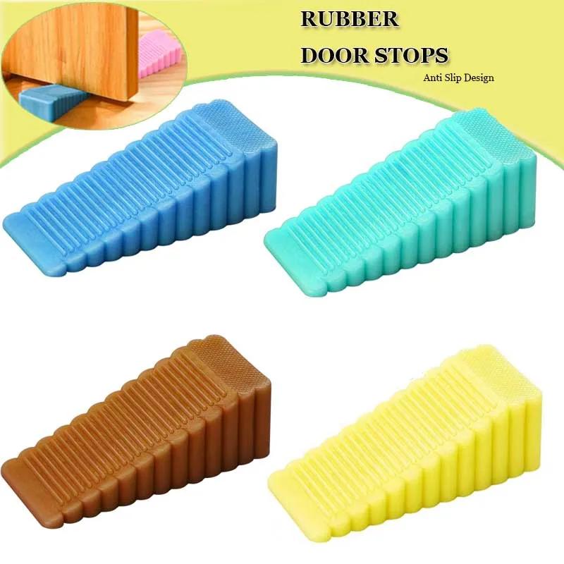 Safety Silicone Door Stop Block Wedge Stop Door Stopper Home Offices Door Rear Retainer Impact Stopper Rubber Stops No Drill