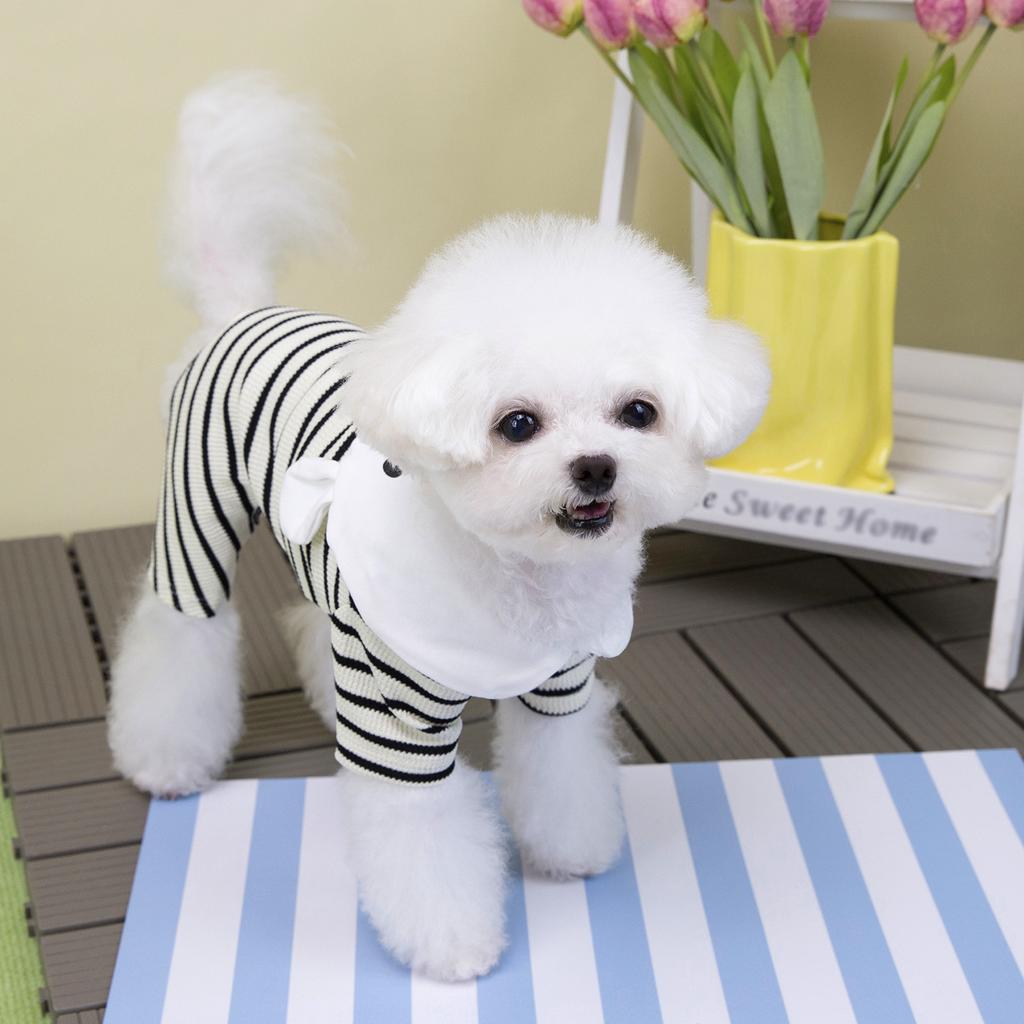 Dog Spring and Autumn Four-legged Stretch Cotton Puppy Pajamas Rabbit Collar Four-legged Home Clothes
