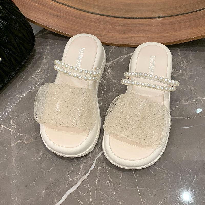 With Skirts, Slippers, and Ins2025 Summer New Fairy Style Two Wear Thick-soled Wedge Heels, Small Fragrant Sandals