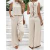 2026 Summer Women's Sleeveless Vest & Casual Long Pants Set - New European & American Fashion