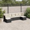 VidaXL Garden Lounge Set 7 Pcs with Cushions Black Wicker 3218026