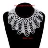 Beaded Lace Trim Collar Multi-layered Pearl Necklace Woven Women's Clavicle Chain  Party
