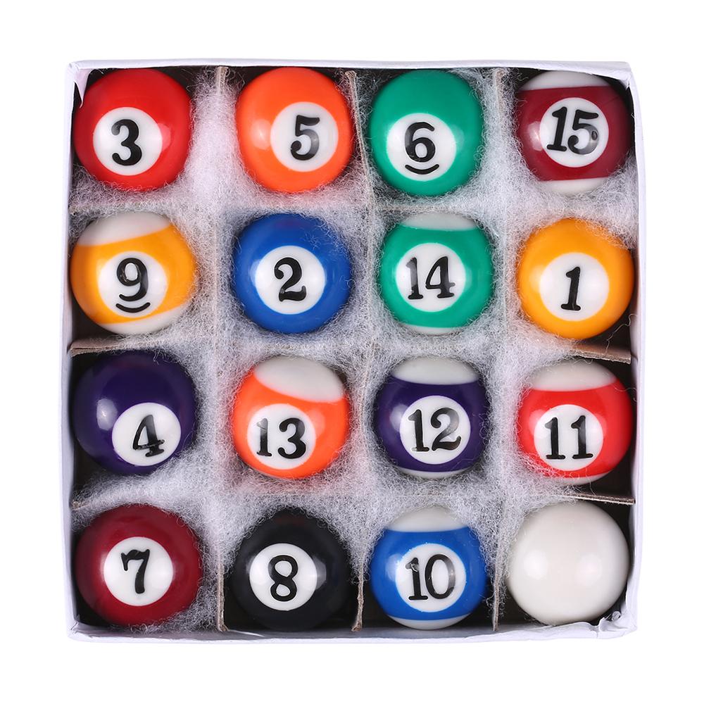 25MM   38MM Children Billiards Table Balls Set Resin Small Pool Cue Balls Full Set