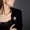 Vintage European Crystal Brooch Pin: Elegant Retro Shawl Accessory