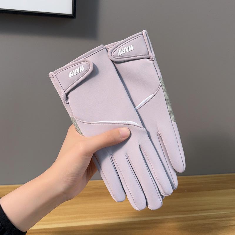 

Winter gloves sports warm waterproof velvet windproof cold proof non-slip touch screen High Quality Durable Construction Practical Daily Use One size лавандовий