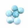 Natural Larimar Round Shape Gemstones - Flat Back Cabochons A Grade for Making Custom Jewelry