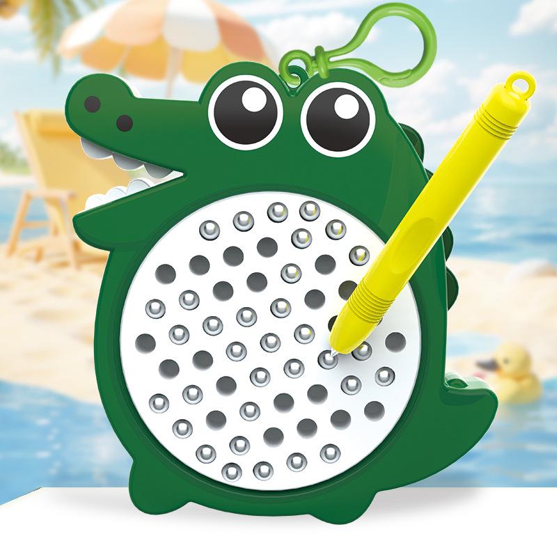 Cross-Border Magnetic Drawing Board Keychain: Fun and Educational Cartoon Animal Toy with Steel Ball Design