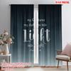 2pcs 2D Flat Printing Curtains My God Turns Darkness Light Polyester Without Electricity Festive Curtains for Holiday Decor