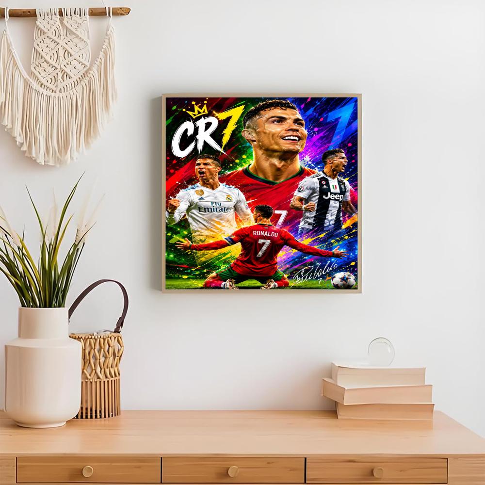 Cristiano Ronaldo Diamond Painting Round Diamond Mosaic Rhinestones Diamond Embroidery Craft Kit Wall Decor Without Frame