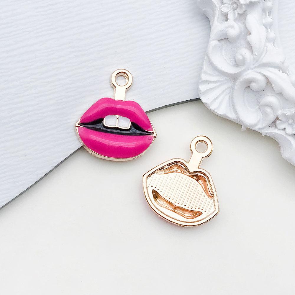 1pcs Rose Red Oil Drop Pendant Through The Alloy Earrings Diy Handmade Homemade Accessories Materials Multiple Styles