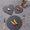Round Natural Black Stone Slab Serving Plate Western Restaurant Cheese Pizza Dessert Sushi Cake Plate Steak Plate Rock Coaster