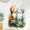 Sleeping Cute Cat in Grass Wall Stickers, Self-Adhesive Decor for Bedroom Living Room Study Room Decoration