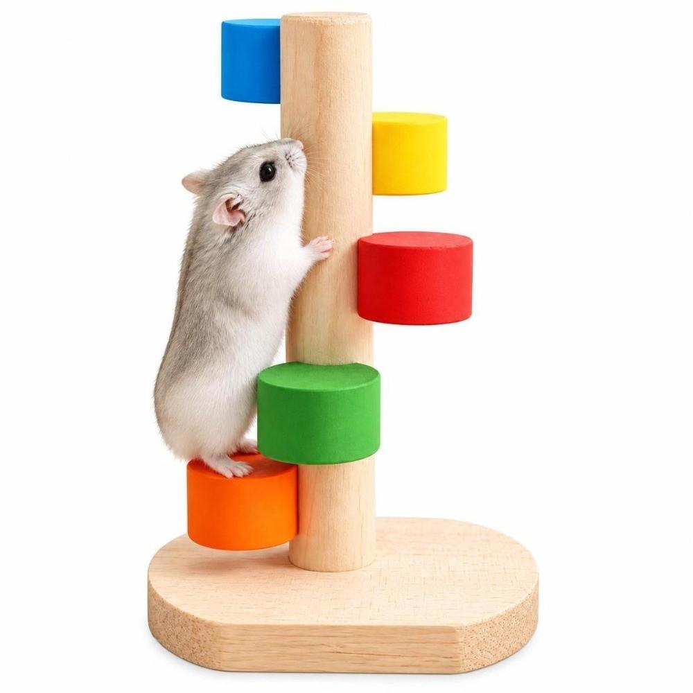 Wood Pet Climbing Ladder No Assembly Needed Chew Climbing Toy Cute Small Animal Toy  Hamsters