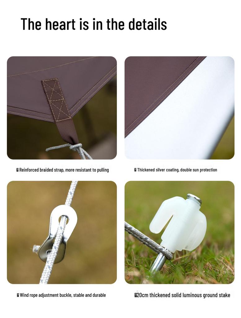 Mountain Guest Feiyun Outdoor Sun & Rain Protection Canopy Tent with 210 Silver-Coated Oxford Cloth