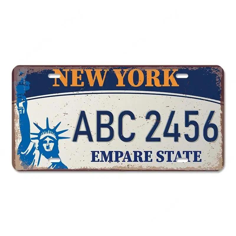 Poster de epocă Placă Statelor Americane Semne de tablă din metal Florida California Texas Hawaii Placă de înmatriculare Club Bar Garage Decor de perete