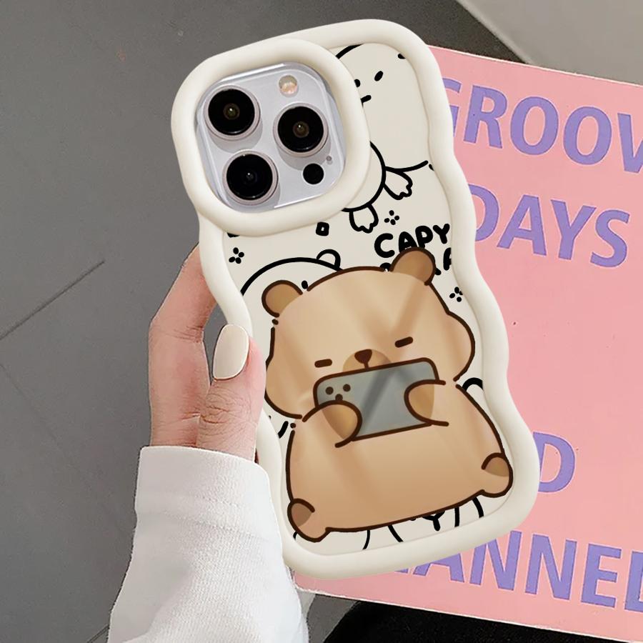 Soft Phone Cover Case for iPhone 17 Air XR 13 16 Pro Max 15 Plus 8 11 14 12 Capybara Cute