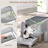 Premium Stainless Steel Cat Litter Box - Heavy-Duty Anti-Splash Design,Odor-Resistant & Clean Pet Litter Tray for Multiple Cats