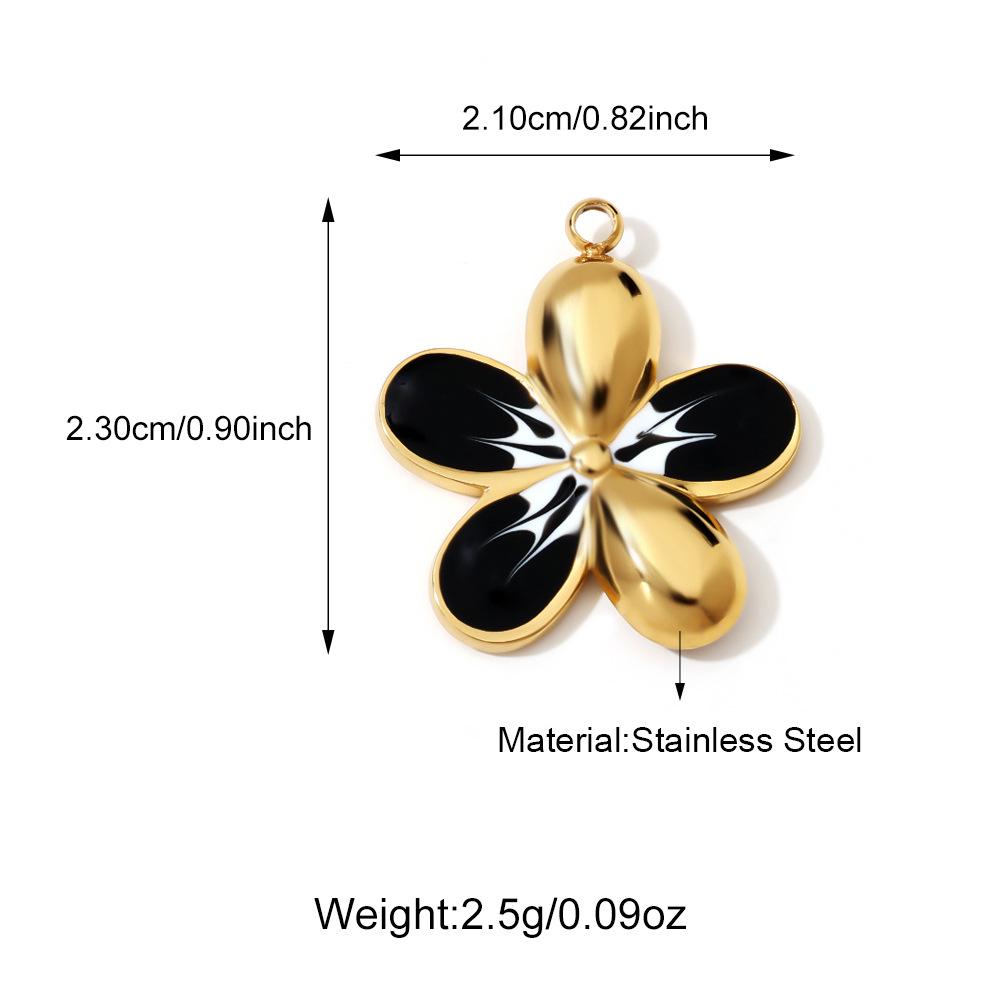 Stainless Steel Drip Oil Flower Pendants & Earrings - Non-Fading DIY Jewelry Accessories