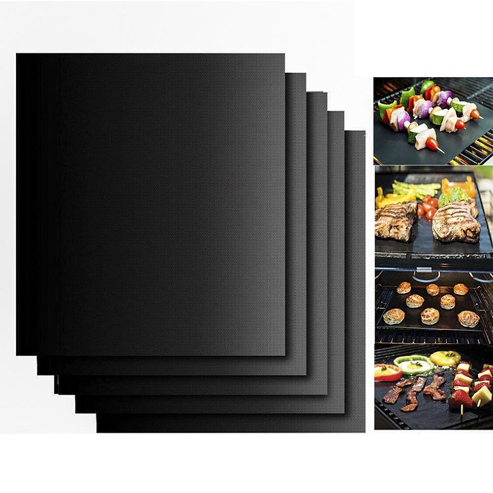 2Pcs Heat-Proof Bbq Grill Mat Non-Stick Reusable Cooking Sheet for Shrimp Steak Veggie Bbq on All Grill Types