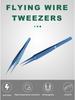 Blue Fingerprint Anti-Magnetic Titanium Alloy Tweezers 0.15mm, Fine Point for Mobile Phone Repair and Microscope Use