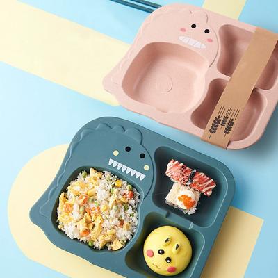 Baby Divided Plate Portable Non Slip Child Feeding Plate For Children Babies