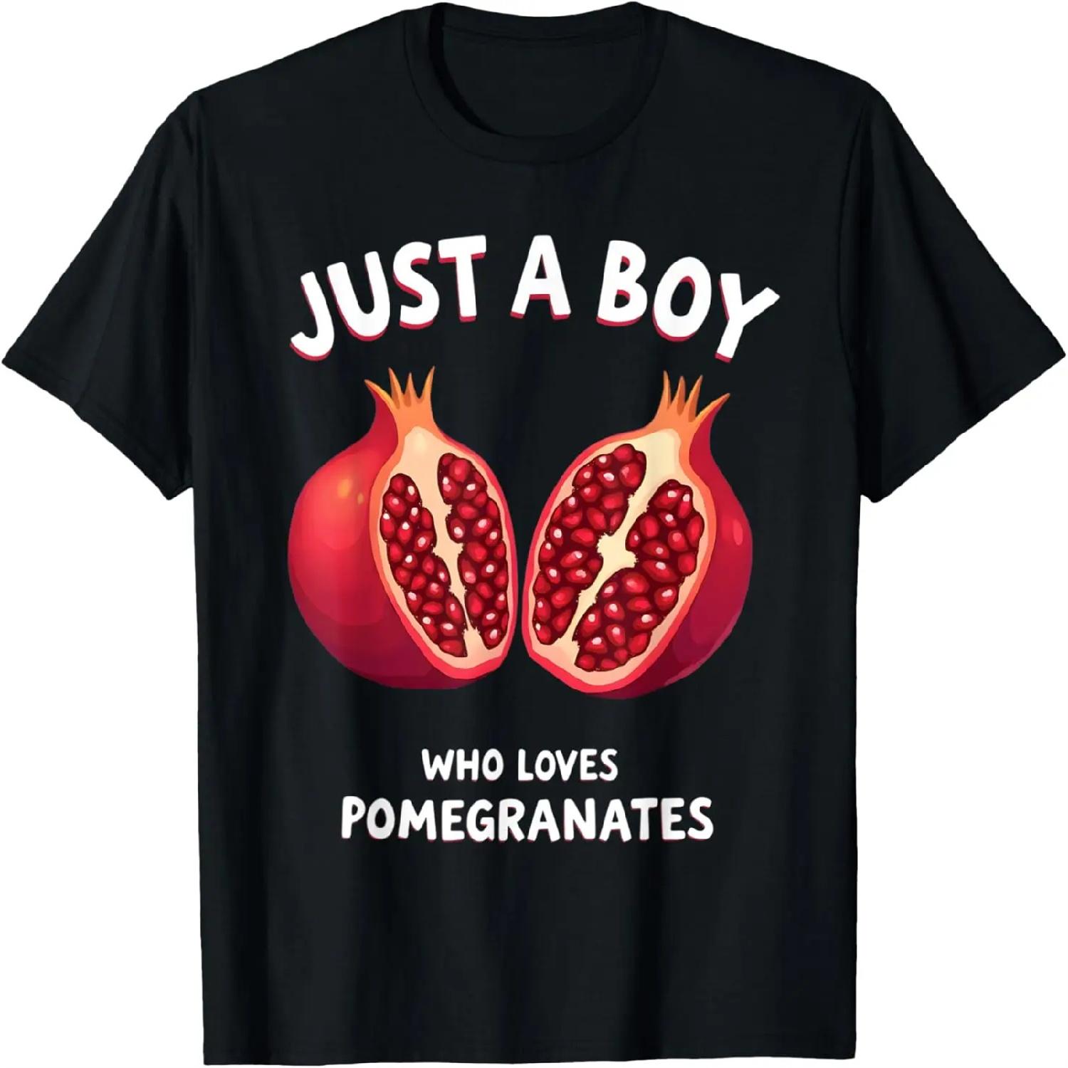 Just A Boy Who Loves Pomegranates Fun T-Shirt S
