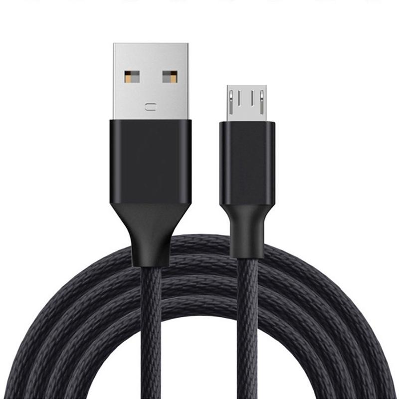 1m 2m 3m Nylon Braided Fast Micro USB 2.0 Cable Data10ft 2.0 Fast Micro Usb Cable Android Charger 2A 1 meter чёрный