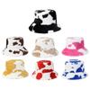 Plush Panama Hats Autumn and Winter Flannel Bucket Hat Korean Style Caps Cow Print Caps Female Hats
