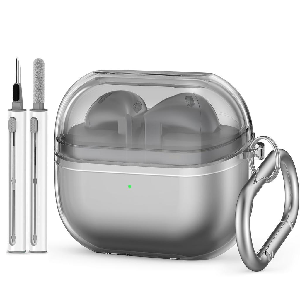 Neu für Samsung Galaxy Buds 3 / Buds 3 Pro Hülle mit Reinigungsset Weiche Schutzhülle Sichere Verschluss-Hülle Zubehör mit Schlüsselanhänger