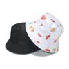 Neue Unisex Baumwoll-Eimerhüte Damen Niedlicher Pilz-Print Fischerhüte Breiter Rand Faltbarer Sonnenschutz Panama-Hut Strand Sonnenhut