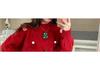 2026 Winter Women's Loose Round Neck Knit Pullover Sweater In Christmas Red