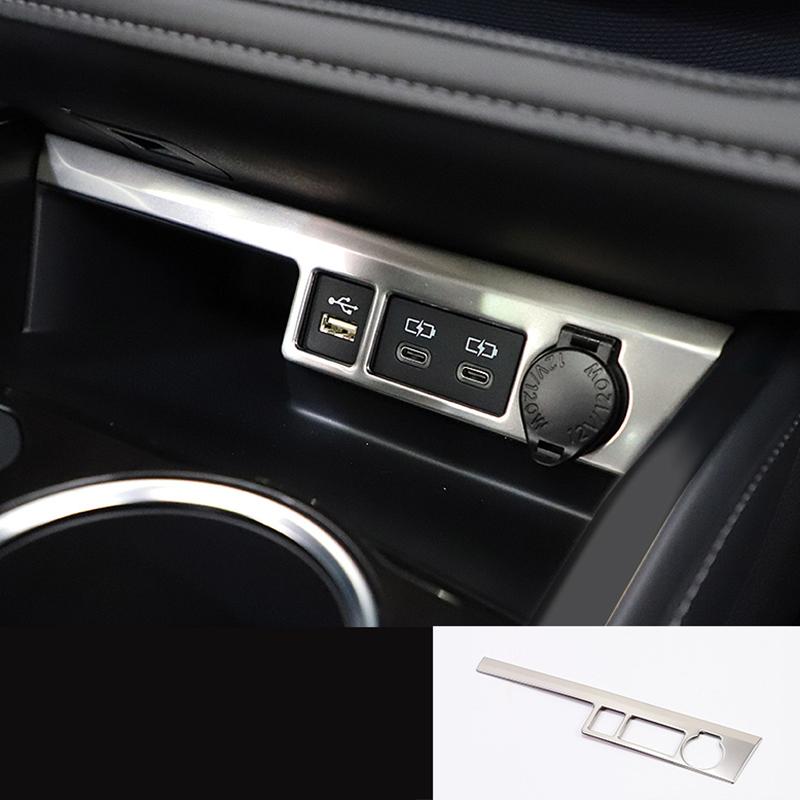Stainless Steel Car Central Control USB Frame Cover Case Trim Sticker Fit For Toyota Highlander XU70 2020 2024 2024 2024 Hybrid