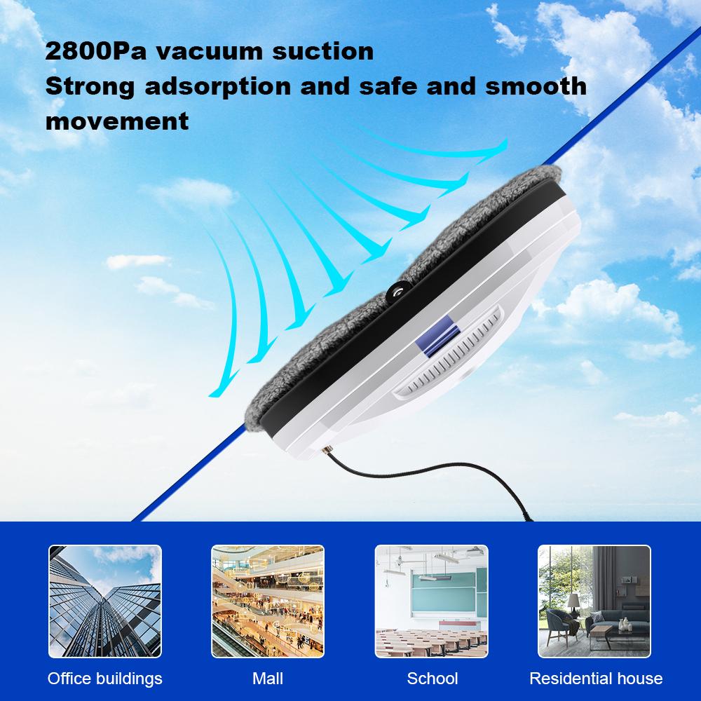 LIECTROUX YW610 Robot Window Cleaner,Water Spraying, Window Glass Vacuum Cleaner One-key Glass
