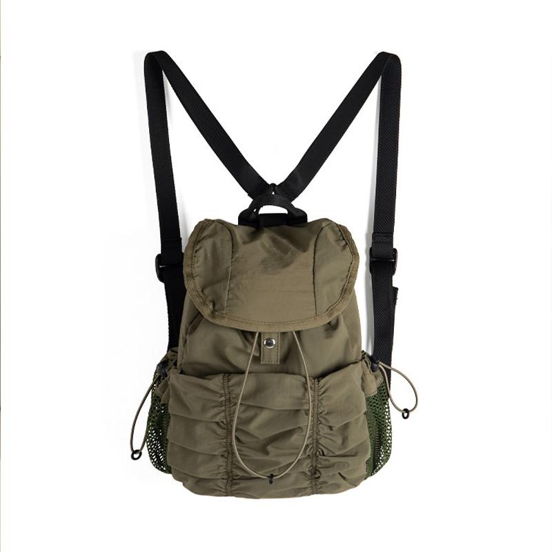 Zaino Casual Donna Grande Capacità Moda Studente Scuola Media Pieghe Cartella Borsa in Tessuto Zaino da Viaggio Coreano