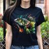 T-shirt Unisexe Iguane Maman Color Splash Noir Bleu Marine Gris Foncé