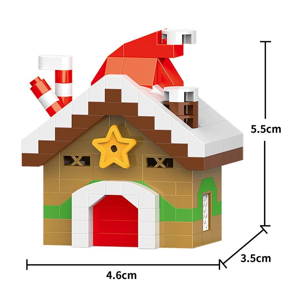 Non-Toxic 33 Style Cartoon Santa Claus Snowman Wishing Tree Apple Candy House Building Blocks City Compatible Diy Toys Children'S Gifts