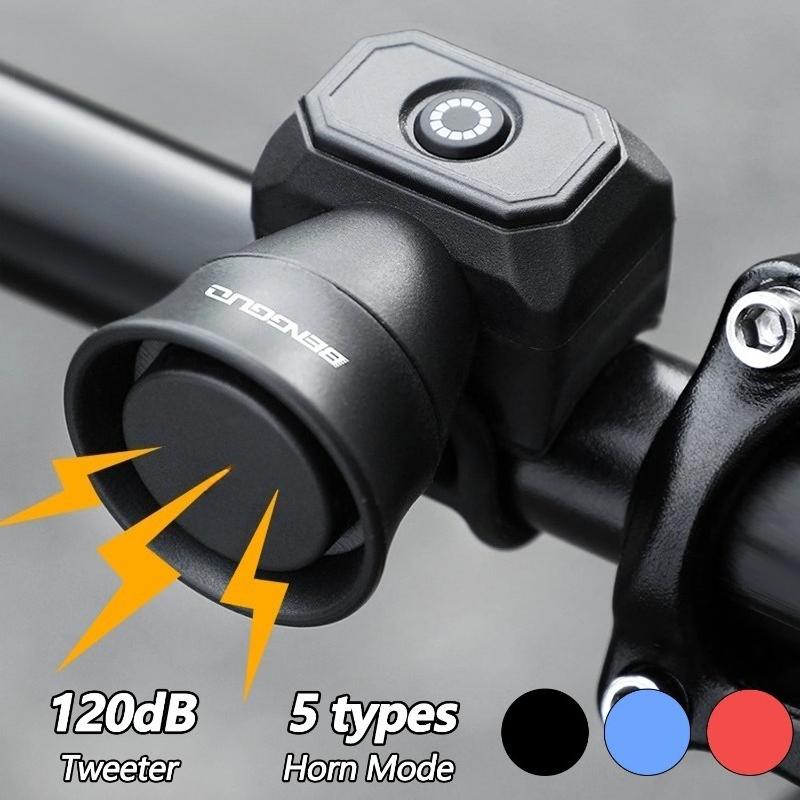 USB Rechargeable Electronic Bike Horn - Waterproof Bicycle Bell for Mountain Bikes & Scooters,Cycling Safety Accessories